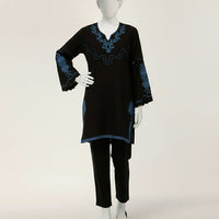 Textured Black Kurti - J. Junaid Jamshed