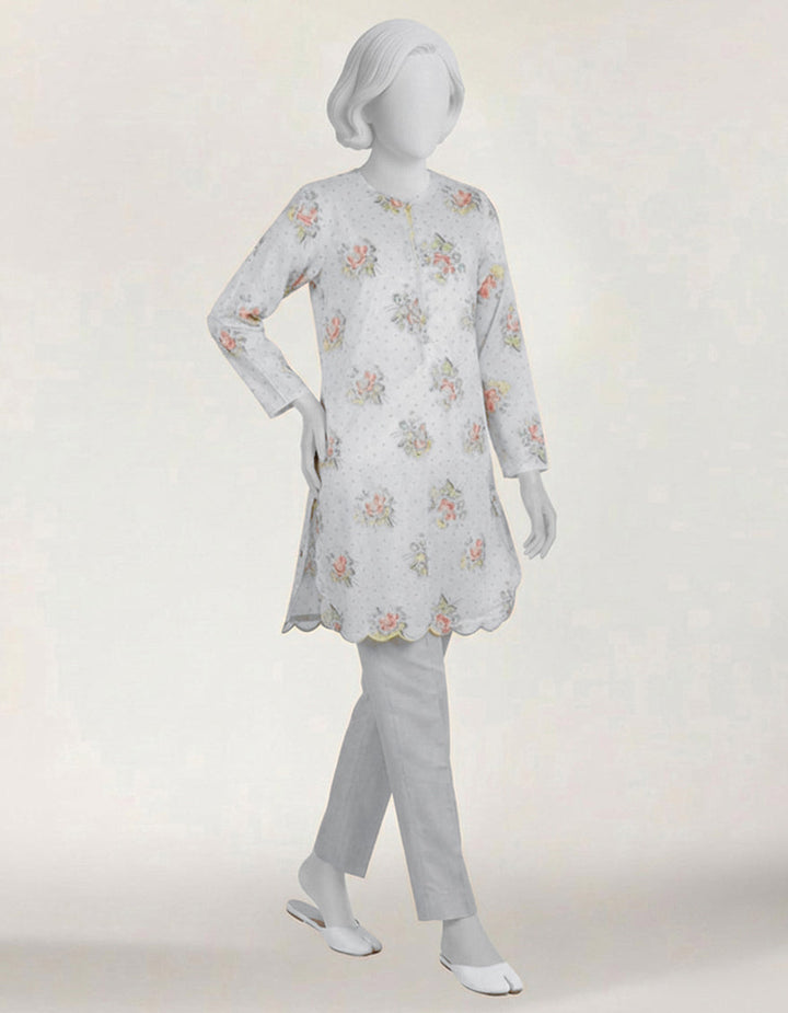 Lawn White Kurti - J. Junaid Jamshed