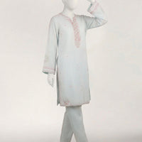 Lawn Blue Stitched Suit - J. Junaid Jamshed