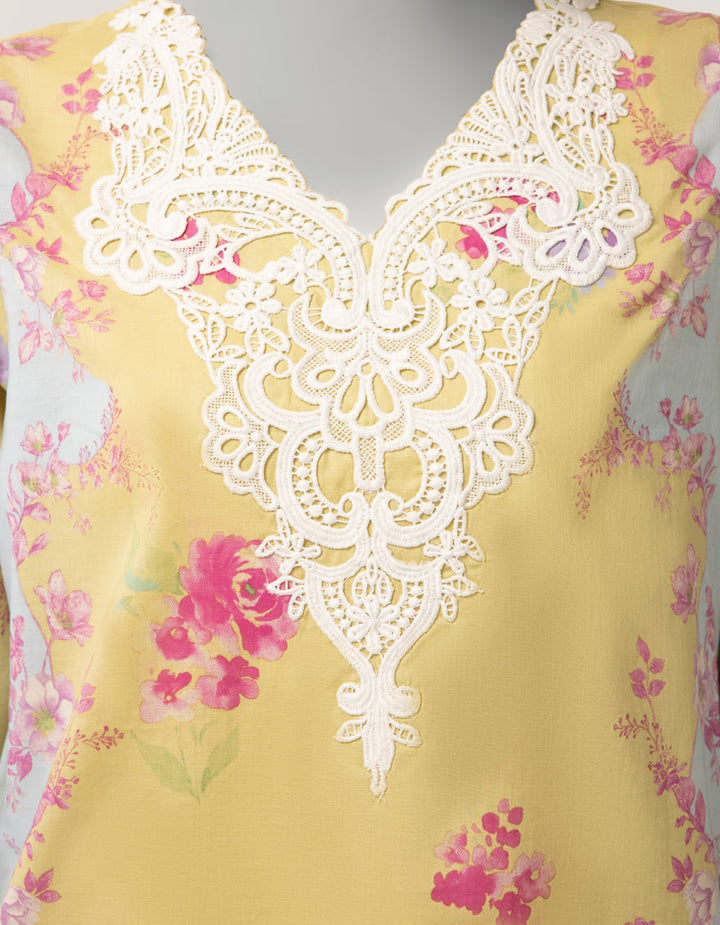 Lawn Blue Stitched Suit - J. Junaid Jamshed