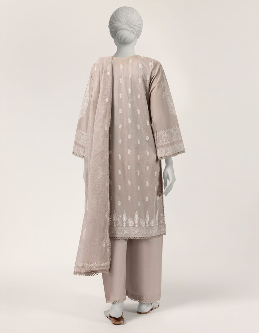 Lawn Grey Stitched Suit - J. Junaid Jamshed