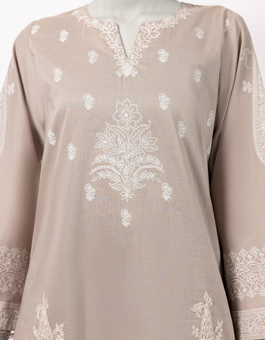 Lawn Grey Stitched Suit - J. Junaid Jamshed