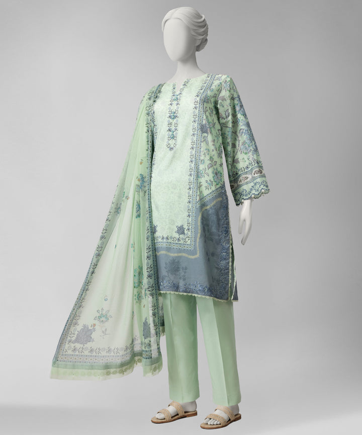 Liminal Mint Green Unstitched Suit - J. Junaid Jamshed