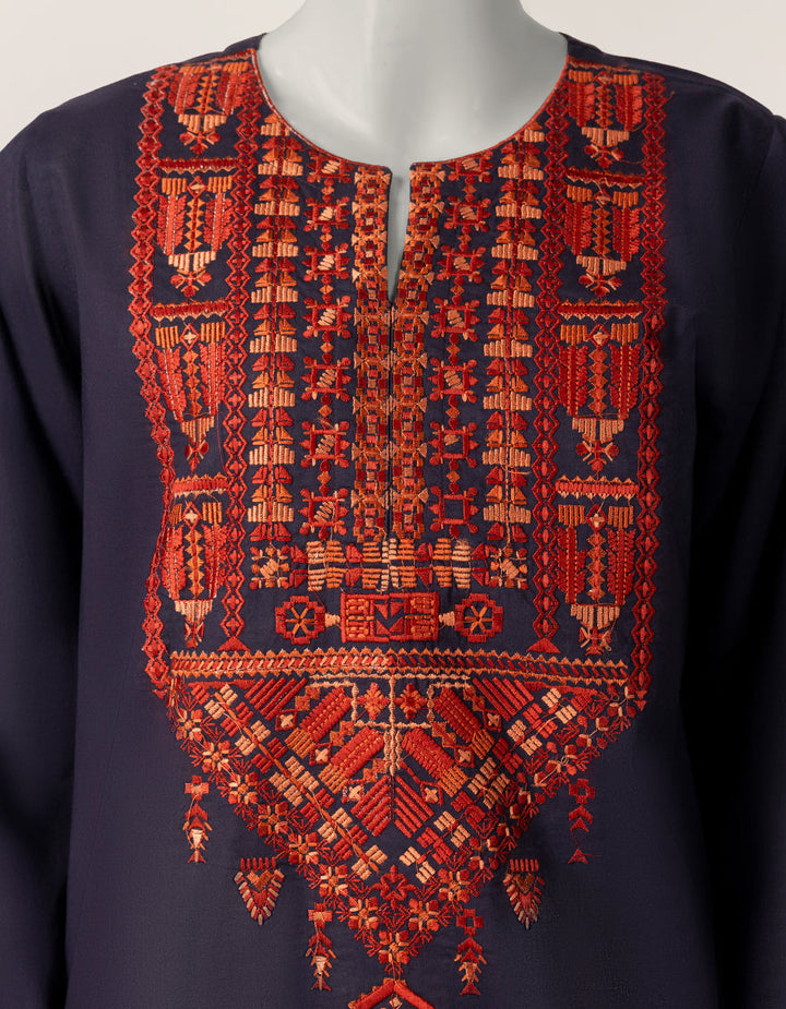 Lawn Purple Stitched Suit - J. Junaid Jamshed