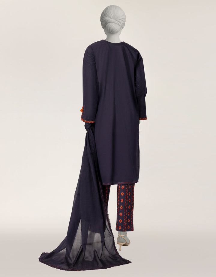 Lawn Purple Stitched Suit - J. Junaid Jamshed