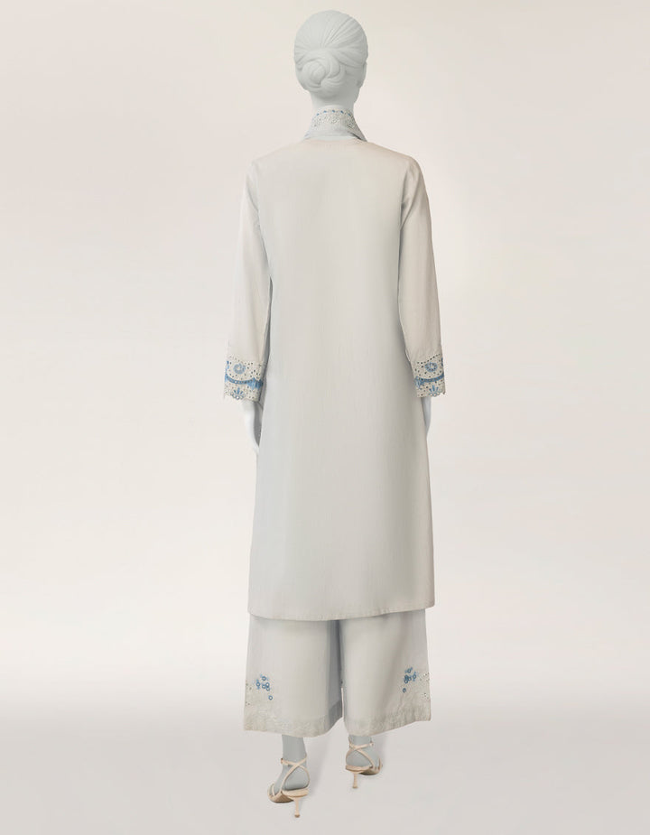 Lawn Blue Stitched Suit - J. Junaid Jamshed