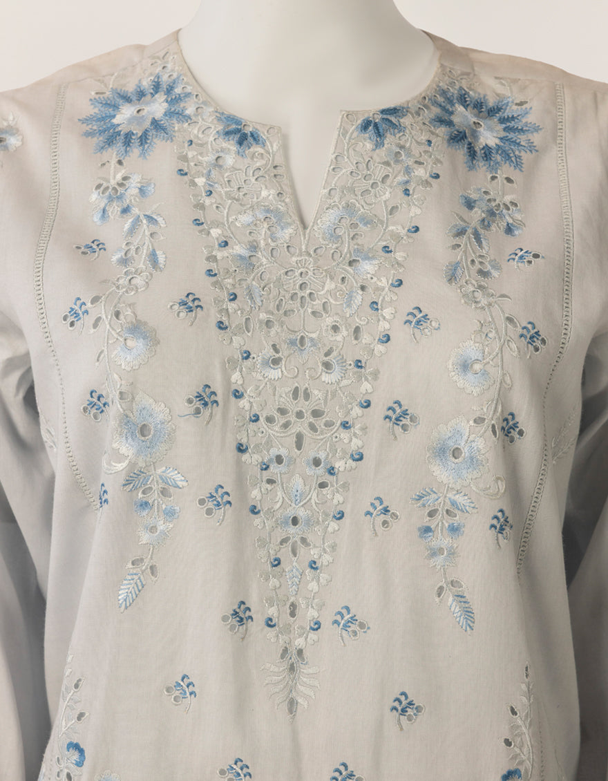 Lawn Blue Stitched Suit - J. Junaid Jamshed