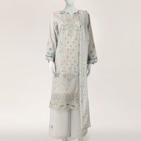 Lawn Blue Stitched Suit - J. Junaid Jamshed