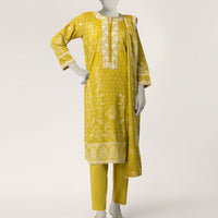 Lawn Green Stitched Suit - J. Junaid Jamshed