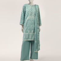 Lawn Blue Stitched Suit - J. Junaid Jamshed