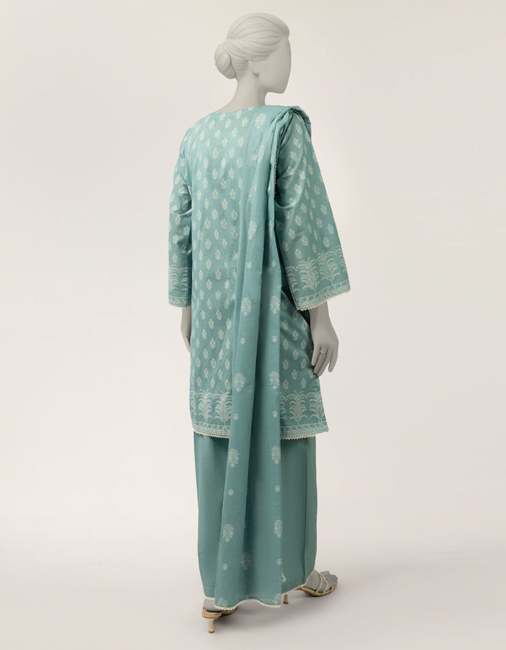 Lawn Blue Stitched Suit - J. Junaid Jamshed
