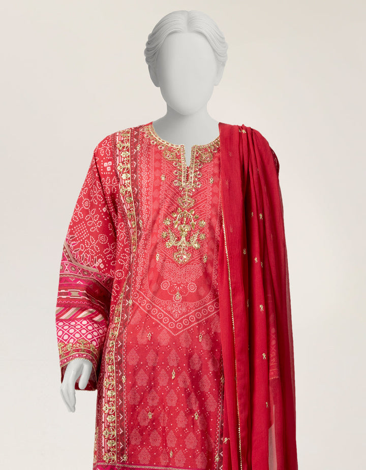 Cotton Silk Pink Stitched Suit - J. Junaid Jamshed