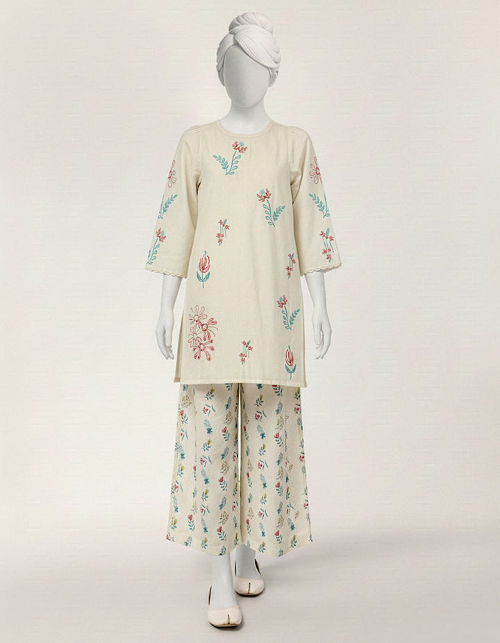 Lawn White Stitched Suit - J. Junaid Jamshed