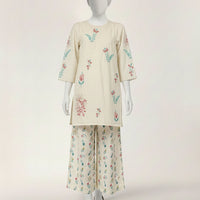 Lawn White Stitched Suit - J. Junaid Jamshed