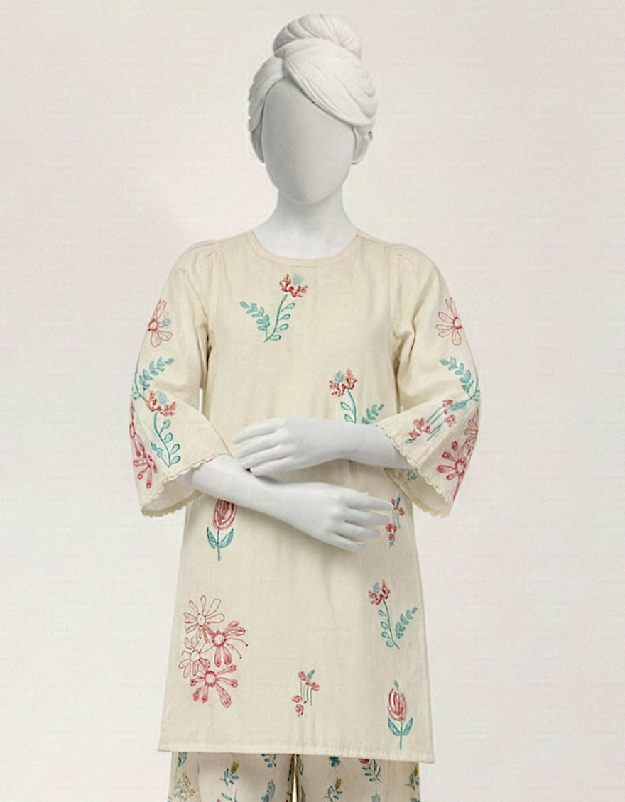 Lawn White Stitched Suit - J. Junaid Jamshed