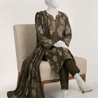 Lawn Charcoal Stitched Suit - J. Junaid Jamshed