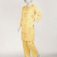 Lawn Yellow Stitched Suit - J. Junaid Jamshed