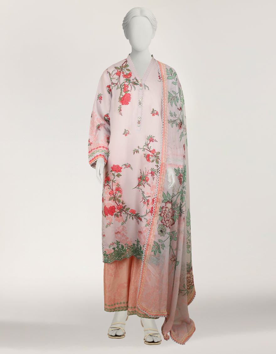 Lawn Lilac Stitched Suit - J. Junaid Jamshed