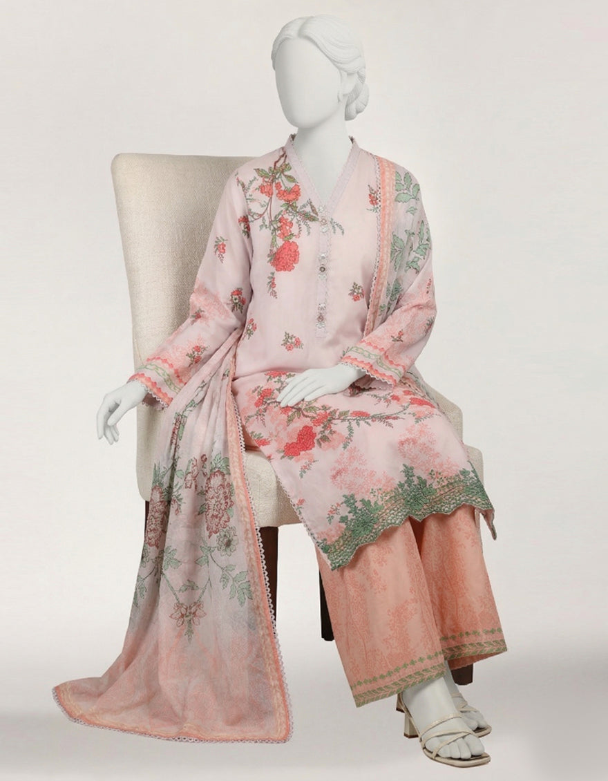 Lawn Lilac Stitched Suit - J. Junaid Jamshed