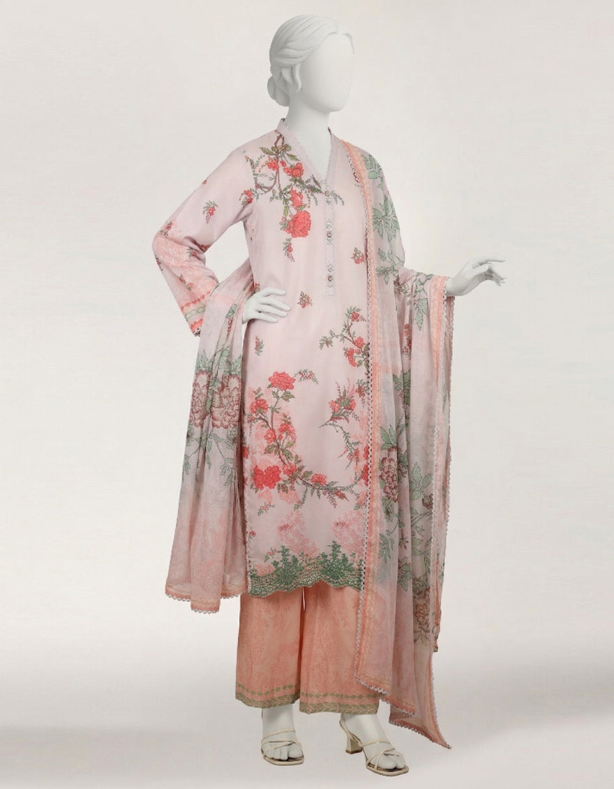 Lawn Lilac Stitched Suit - J. Junaid Jamshed