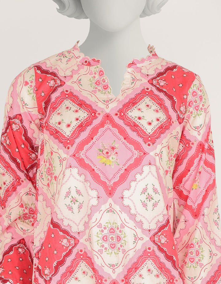 Lawn Pink Stitched Suit - J. Junaid Jamshed