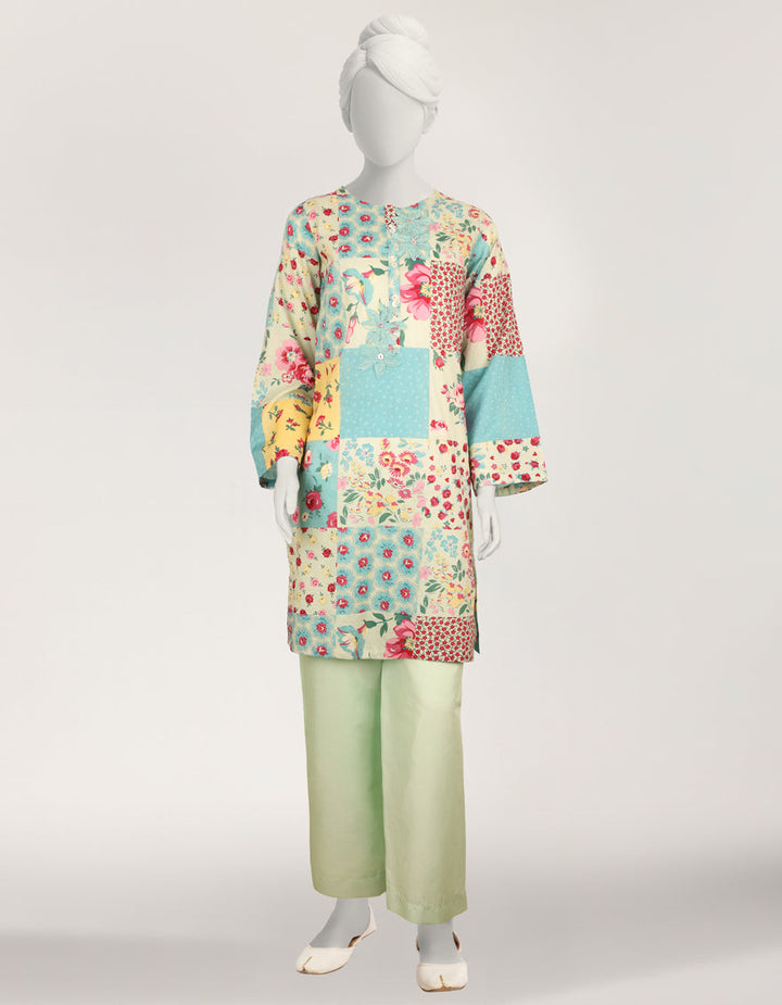 Lawn Multicolor Stitched Suit - J. Junaid Jamshed