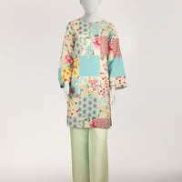 Lawn Multicolor Stitched Suit - J. Junaid Jamshed
