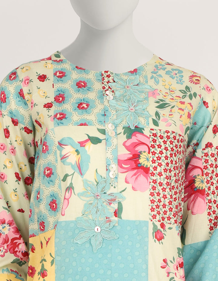 Lawn Multicolor Stitched Suit - J. Junaid Jamshed