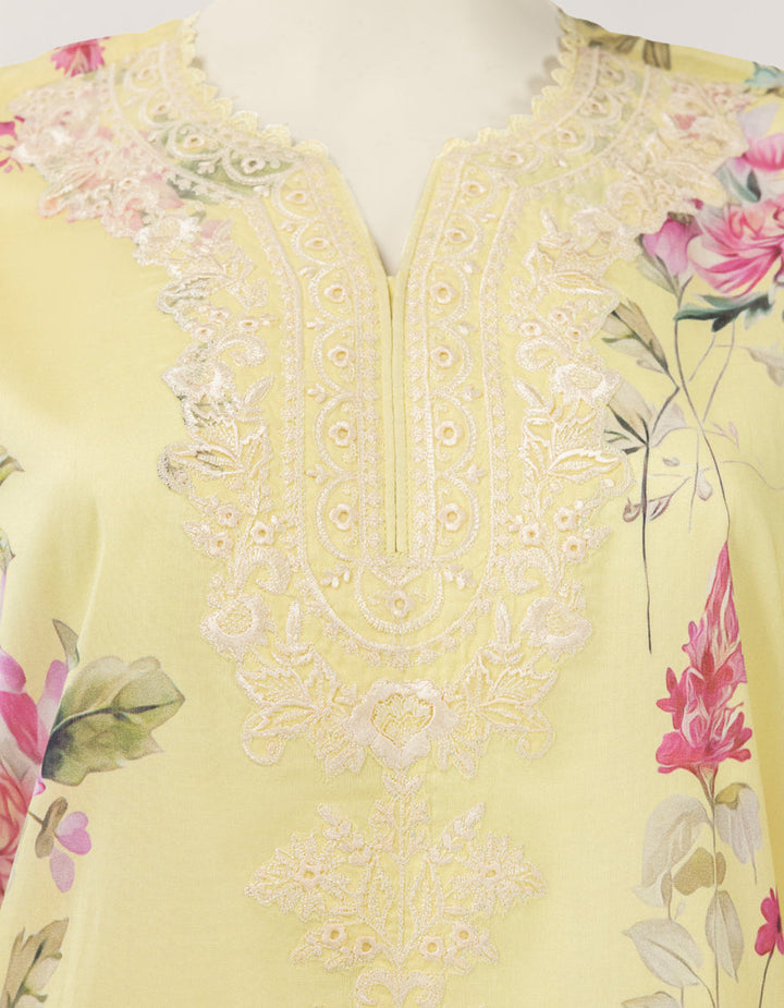 Lawn Yellow Stitched Suit - J. Junaid Jamshed