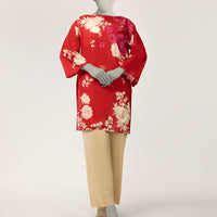 Lawn Red Kurti - J. Junaid Jamshed