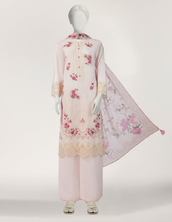 Lawn Pink Stitched Suit - J. Junaid Jamshed