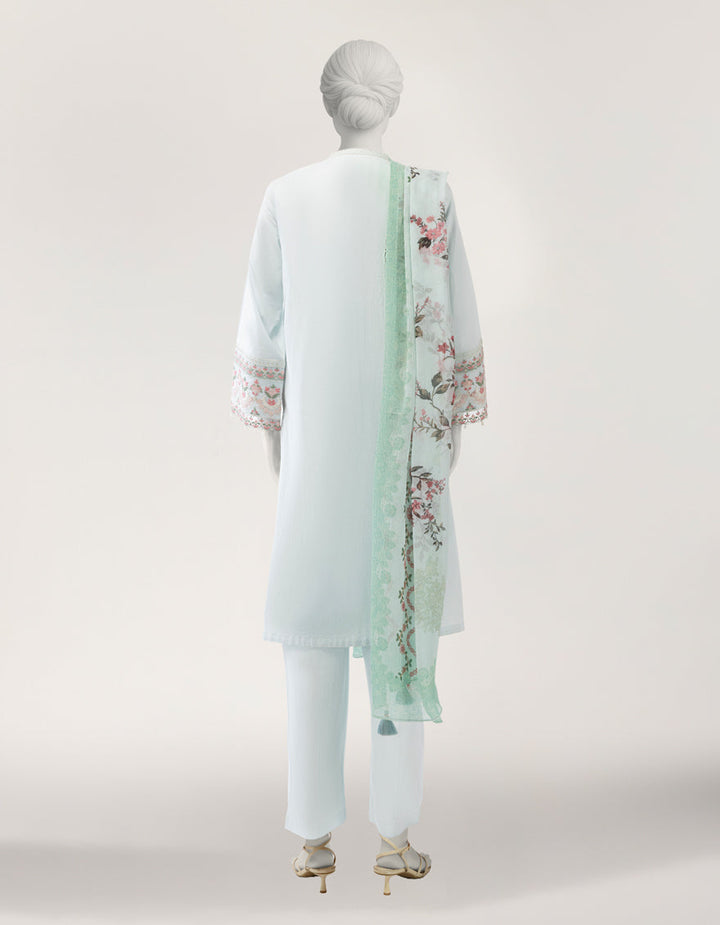 Lawn Blue Stitched Suit - J. Junaid Jamshed