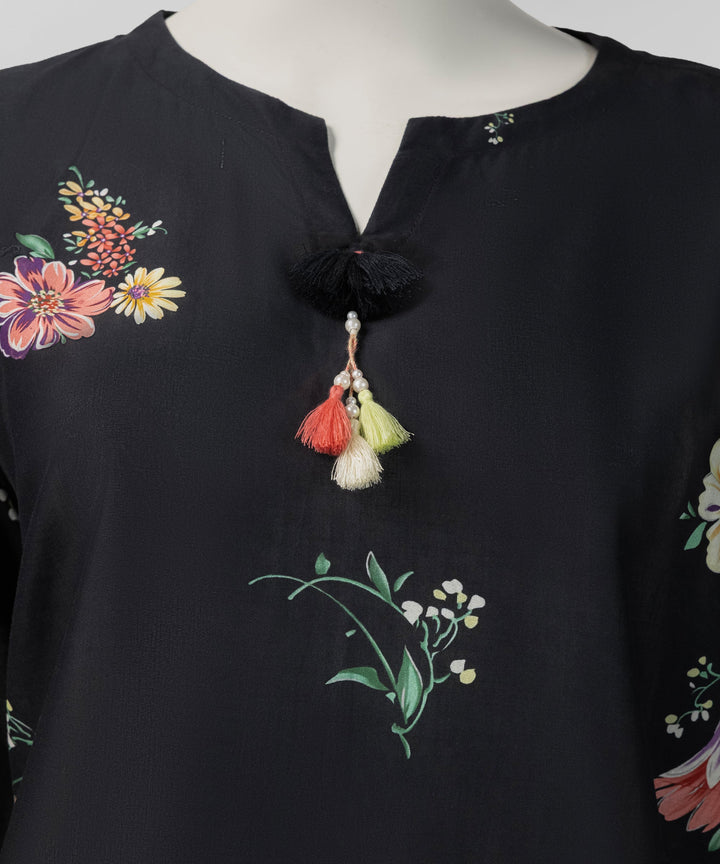 Lawn Black Stitched Suit - J. Junaid Jamshed