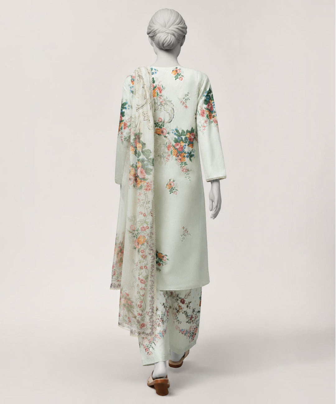 Lawn Grey Stitched Suit - J. Junaid Jamshed