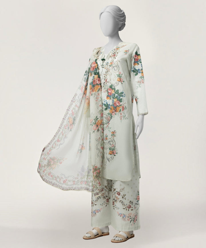 Lawn Grey Stitched Suit - J. Junaid Jamshed