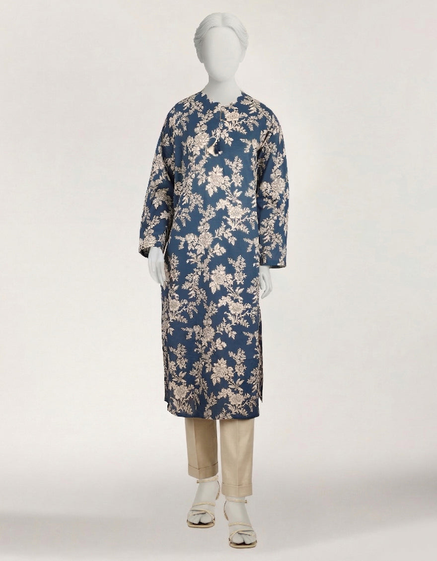 Lawn Blue Kurti - J. Junaid Jamshed