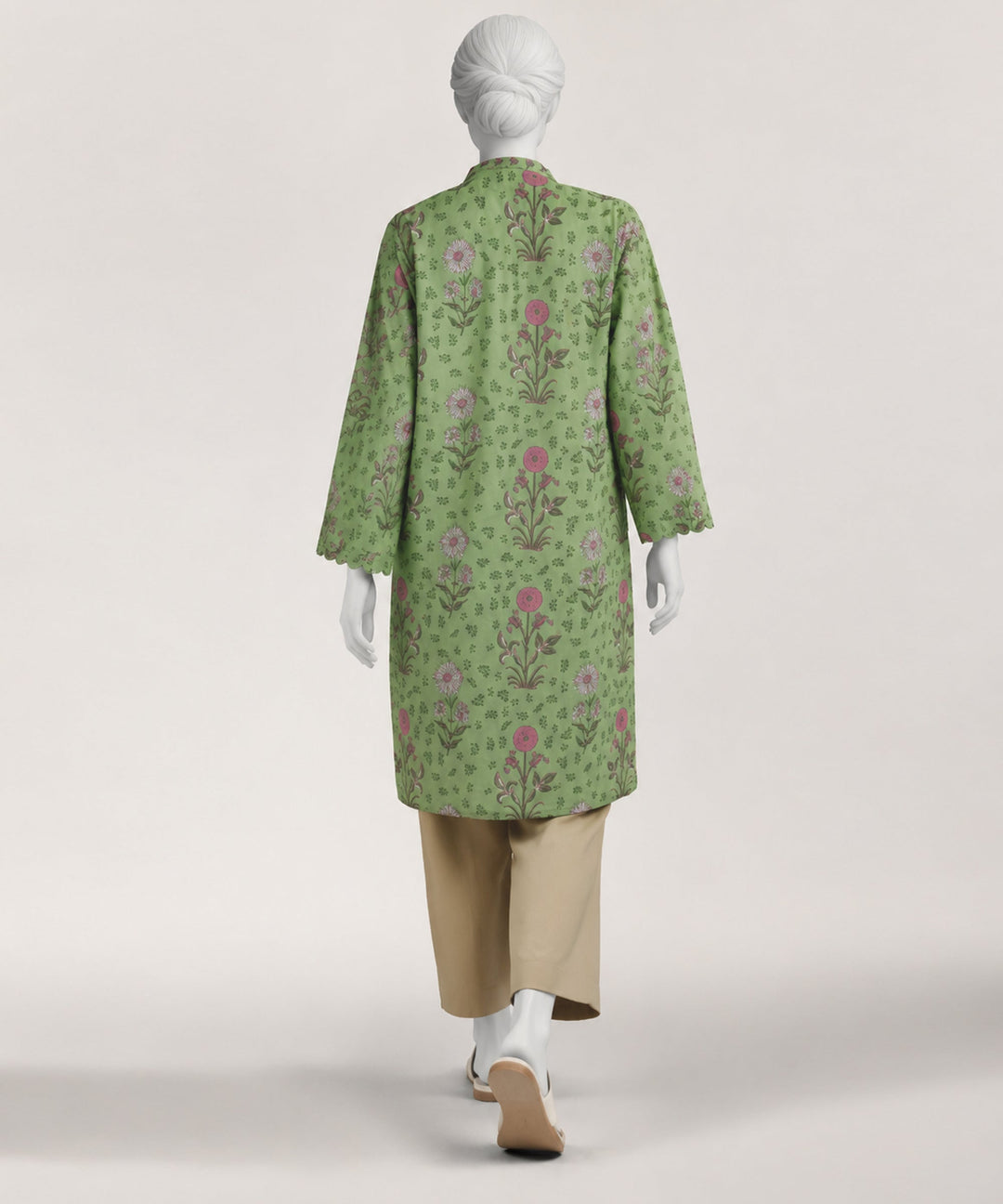 Lawn Green Kurti - J. Junaid Jamshed