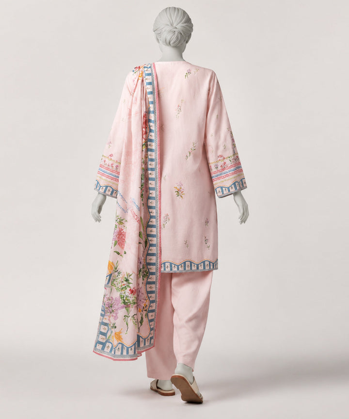 Dobby Pink Stitched Suit - J. Junaid Jamshed