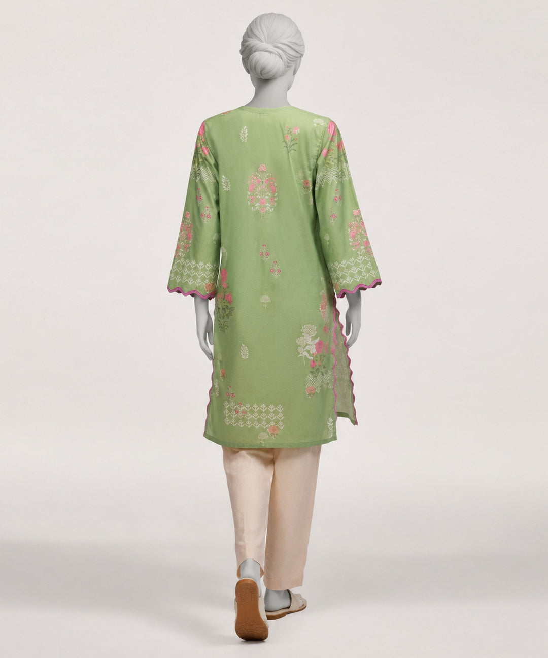Lawn Green Kurti - J. Junaid Jamshed