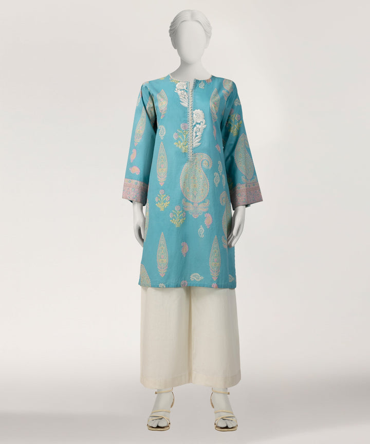 Lawn Blue Kurti - J. Junaid Jamshed