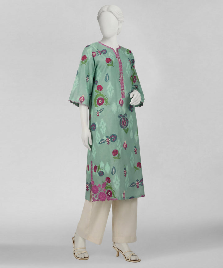 Lawn Green Kurti - J. Junaid Jamshed