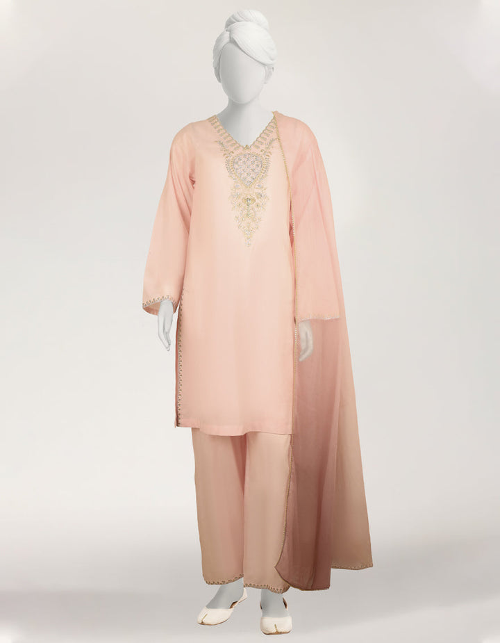 Lawn Light Pink Stitched Suit - J. Junaid Jamshed