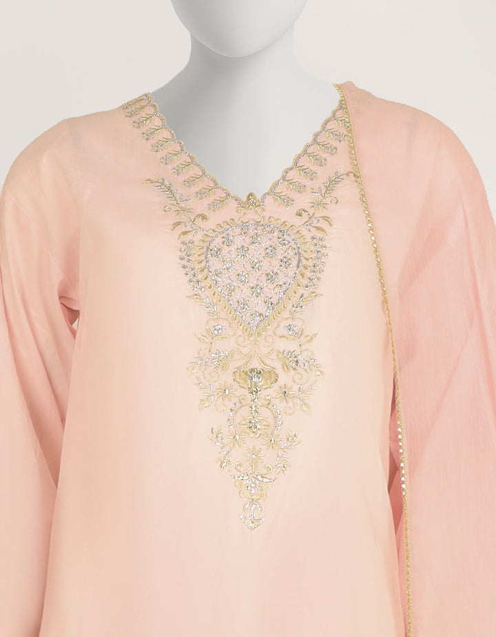 Lawn Light Pink Stitched Suit - J. Junaid Jamshed