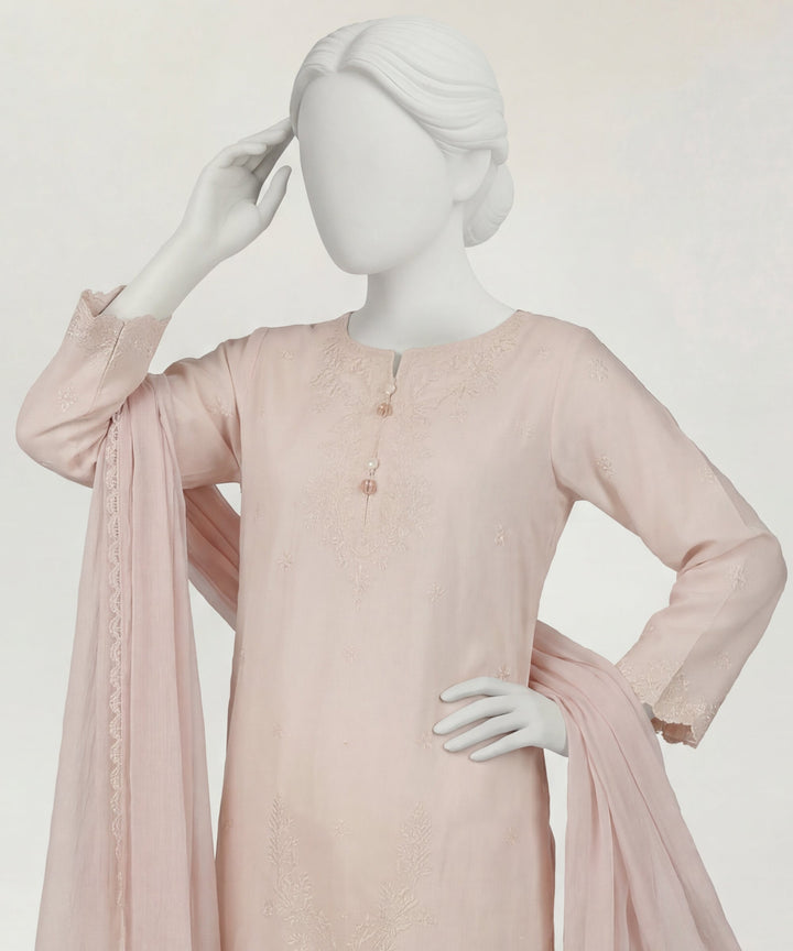 Lawn Pink Stitched Suit - J. Junaid Jamshed