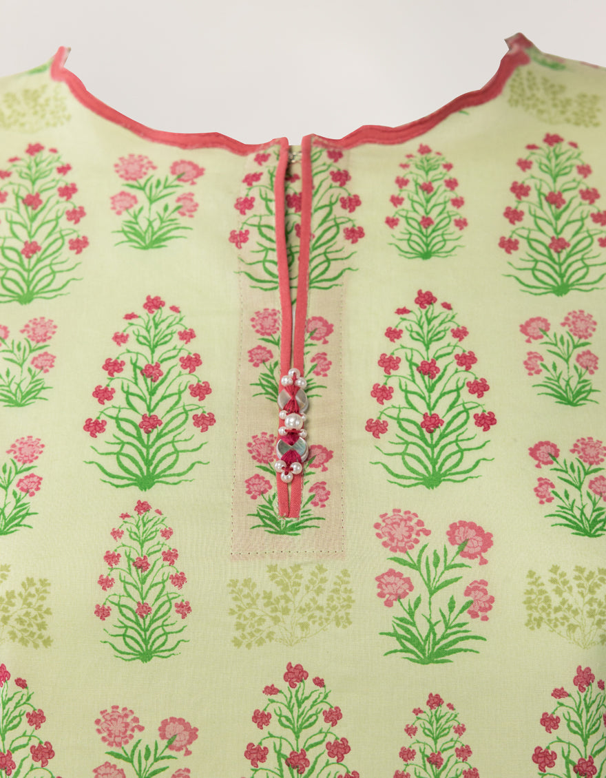Lawn Green Stitched Suit - J. Junaid Jamshed