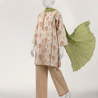 Lawn Beige Stitched Suit - J. Junaid Jamshed
