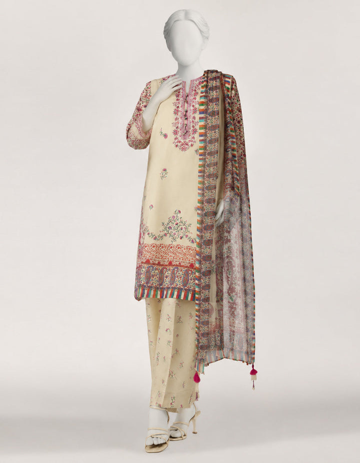 Cotton Viscose Green Stitched Suit - J. Junaid Jamshed