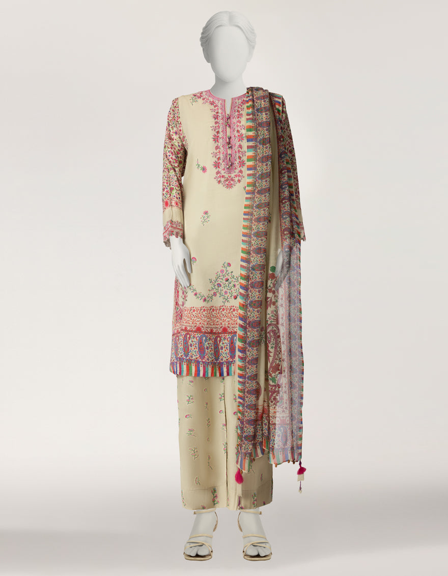 Cotton Viscose Green Stitched Suit - J. Junaid Jamshed