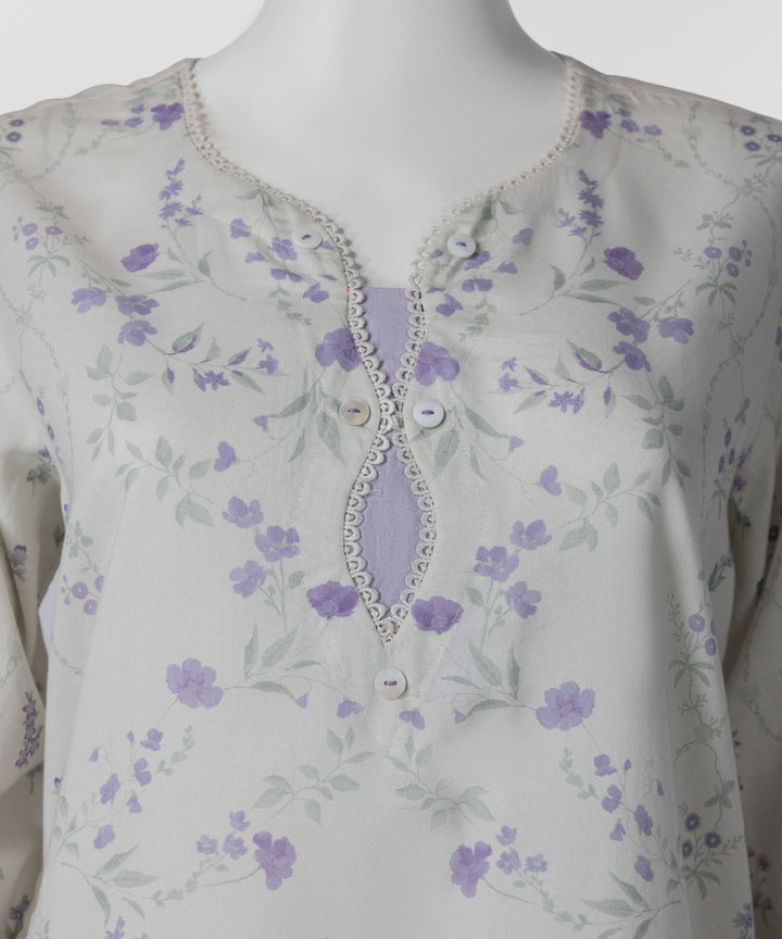 Cotton Viscose Off White Stitched Suit - J. Junaid Jamshed