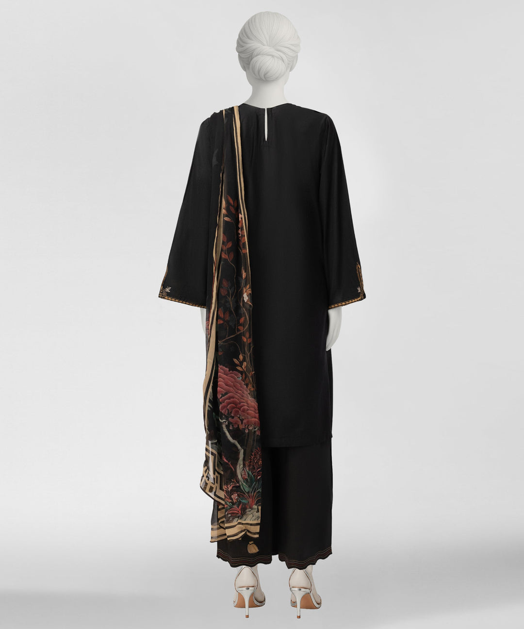 Liminal Black Stitched Suit - J. Junaid Jamshed